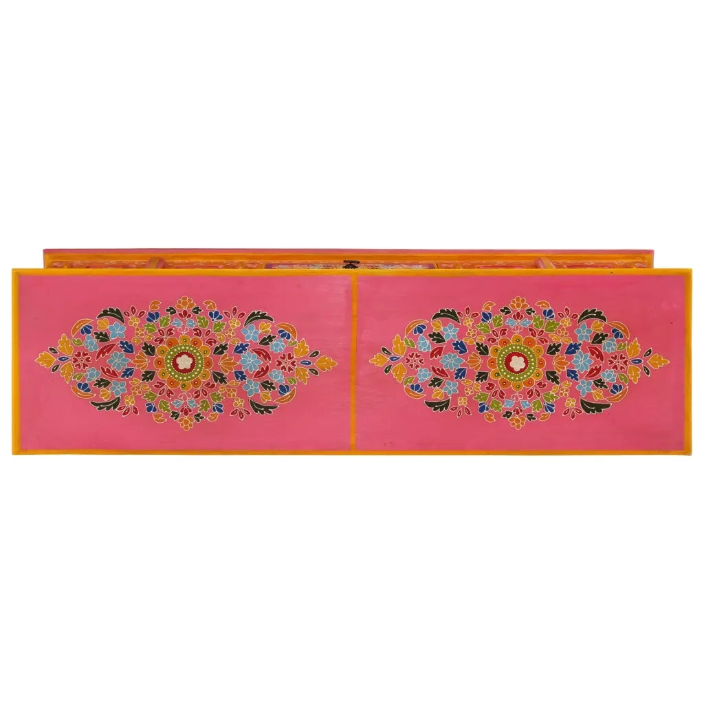 Mobile Porta TV Rosa 110x30x40 cm in Legno Massello di Mango 353907