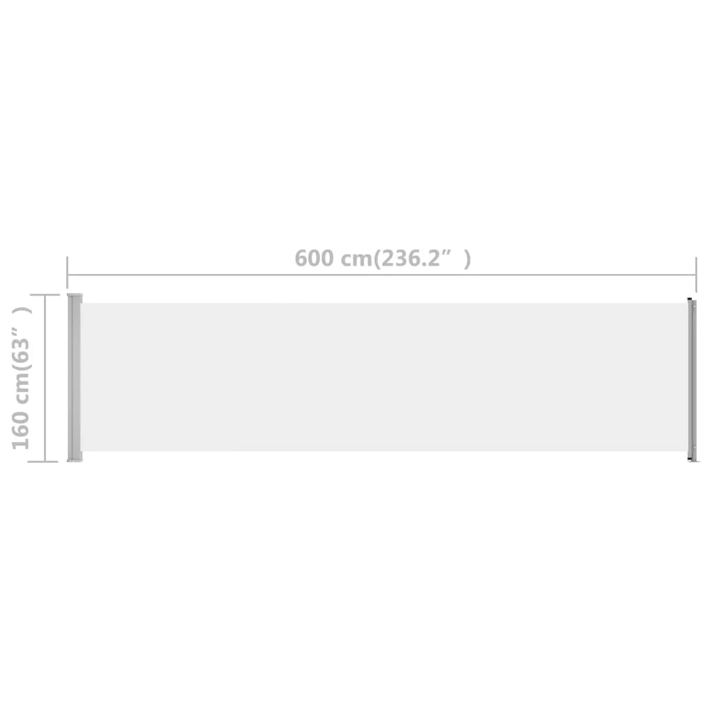 Tenda da sole laterale retrattile 600 x 160 cm crema 02_0007384