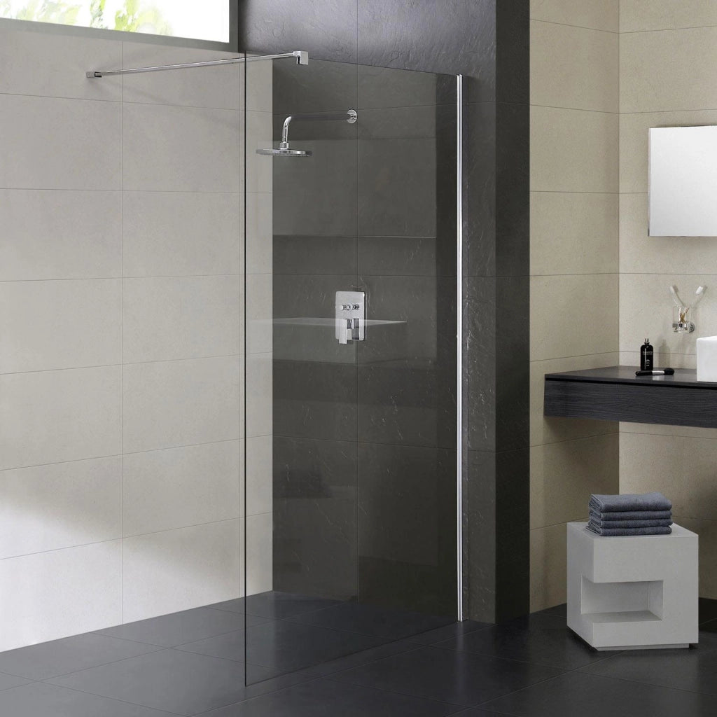 Parete Doccia Walk-In 80 cm in Cristallo Trasparente 8mm H198 Fosterberg Side