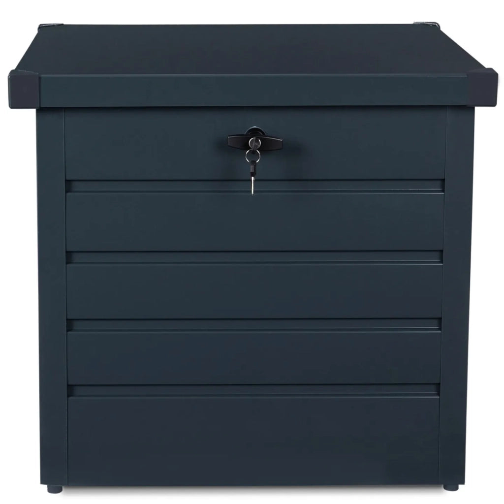 IDMarket - Baule contenitore metallico con serratura grigio antracite per giardino 200L
