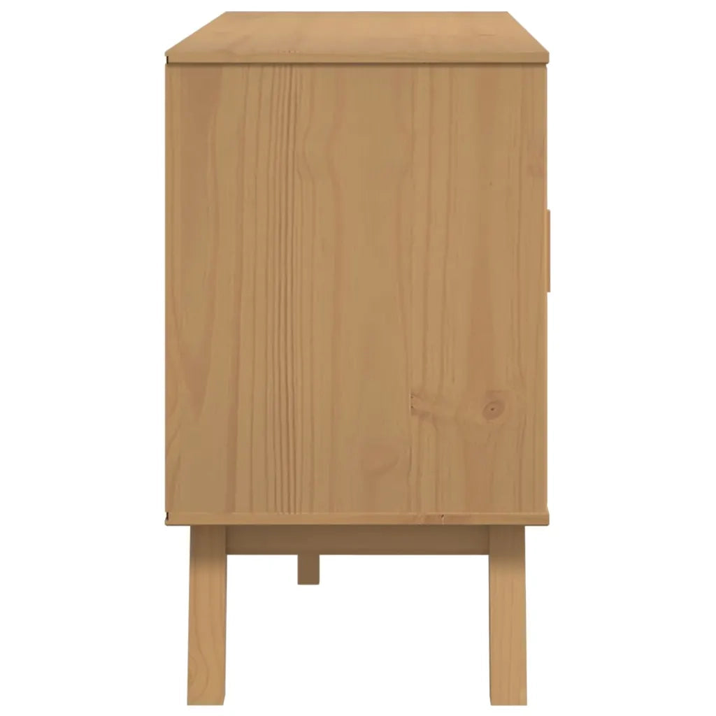 Credenza | Madia | Buffet da pranzo | Armadio da pranzo OLDEN Marrone 114x43x73,5 cm in Legno Massello di Pino