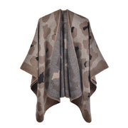 Sciarpa da donna di nuovo stile con stampa leopardata, mantella in cashmere con spacco