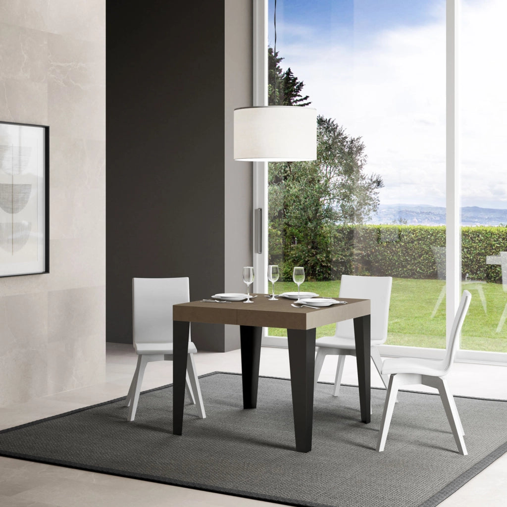 Tavolo allungabile 90x90/246 cm Flaris tortora gambe antracite