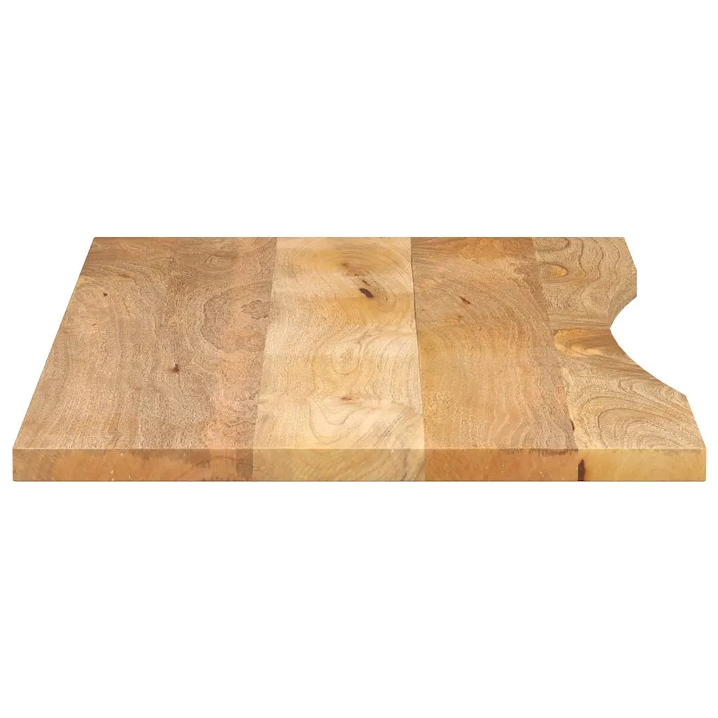 Piano Scrivania con Curva 140x60x2,5cm Massello Grezzo di Mango 370204