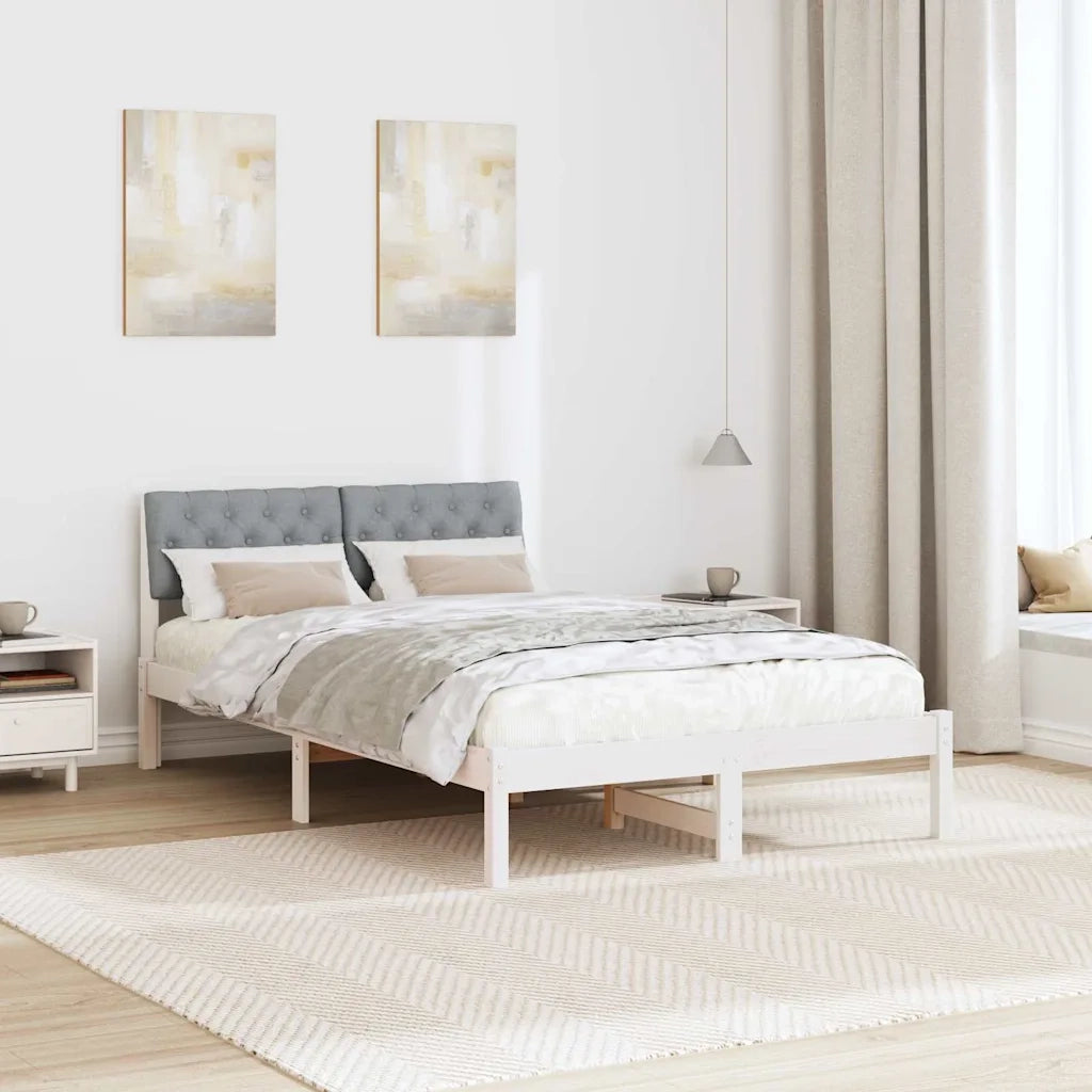 Struttura del Letto Bianco e grigio chiaro 120 x 190 cm