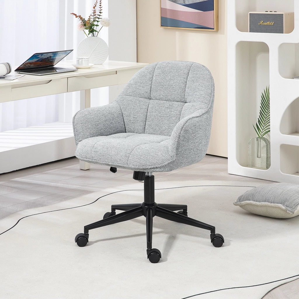 Sedia da ufficio con schienale e seduta imbottite ¨C zephmum ¨C Grigio, Tessuto, Altezza regolabile