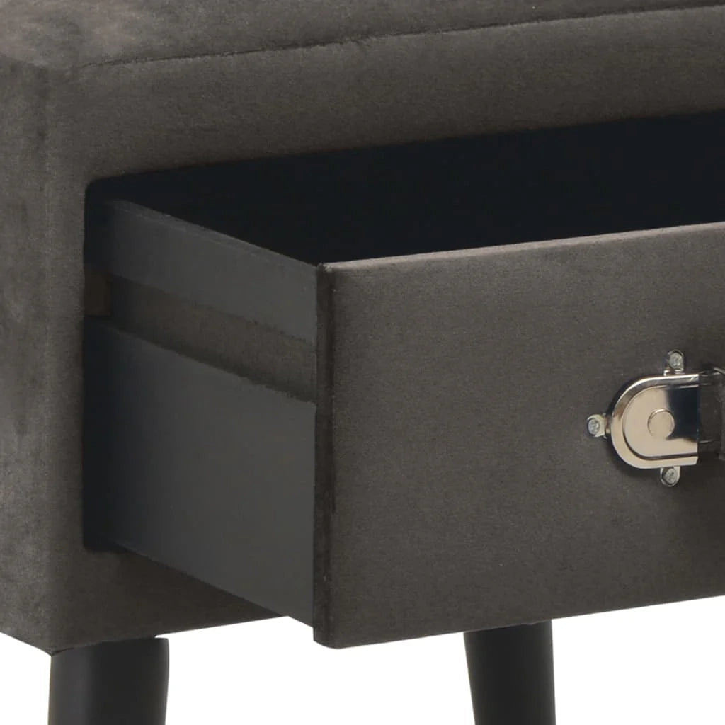Comodino comodino cassettiera mobili per camera da letto 2 pezzi grigio 40x35x40 cm velluto 1402069