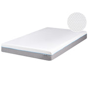 Materasso in Memory Foam Bianco con Tessuto Grigio Duro 140 x 200 cm