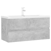 Mobile con Lavabo | Armadio Lavabo Integrato Grigio Cemento in Legno Multistrato