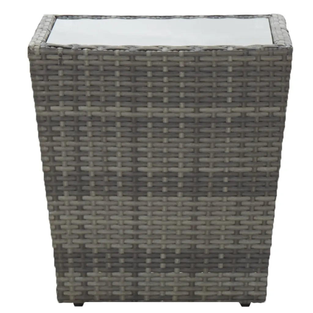Set da Bistrot da Giardino 3 pz in Polyrattan e Vetro Grigio 3058534