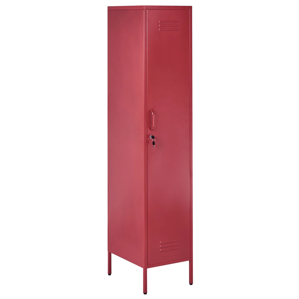 Armadietto in metallo Armadietto in metallo rosso con 5 ripiani e binario Moderno Home Office