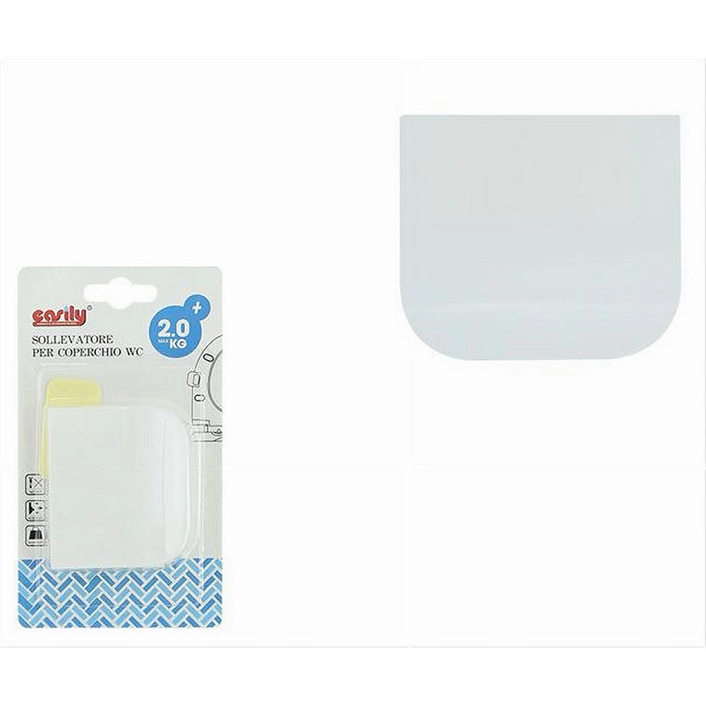 Trade Shop - Sollevatore Per Coperchio Sedile Wc Copriwater Adesivo A Linguetta Bianco 87627 -