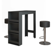 Vicco tavolo bar con sgabelli Antracite 45 x 110 cm con 2 sgabelli da bar