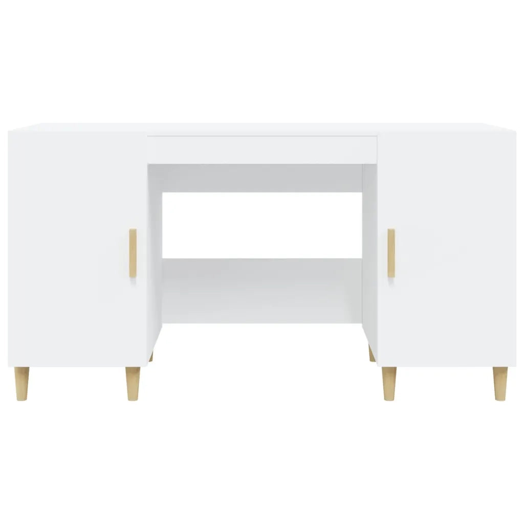 Scrivania Bianca 140x50x75 cm in Legno Multistrato 812762
