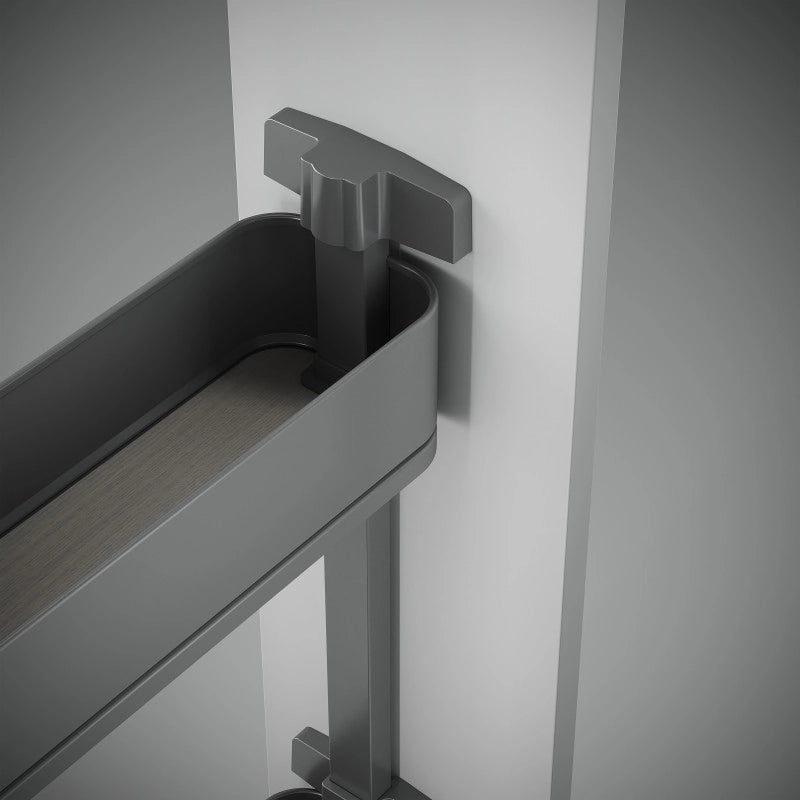 Carrello estraibile con cestelli e carrello del pane Supra con fissaggio inferiore con chiusura soft, Modulo 300, Acci..