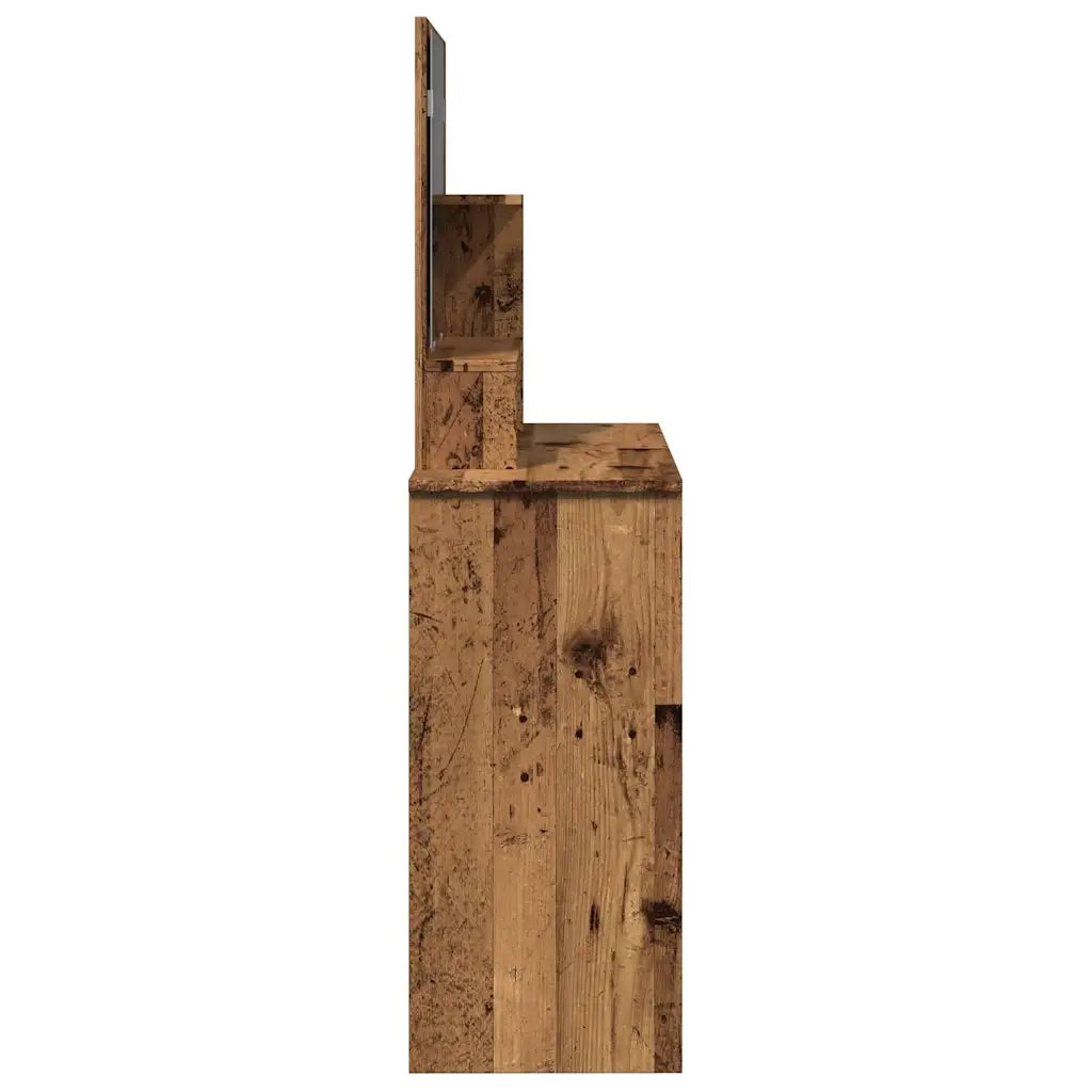 Toeletta con Specchio Legno Antico 86,5x35x136 cm 857009