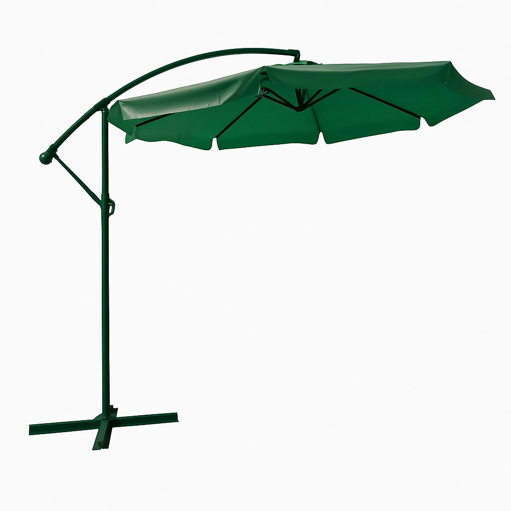 Ombrellone decentrato in Acciaio mod. "Nevis/Flyn" 300cm colore verde per esterno