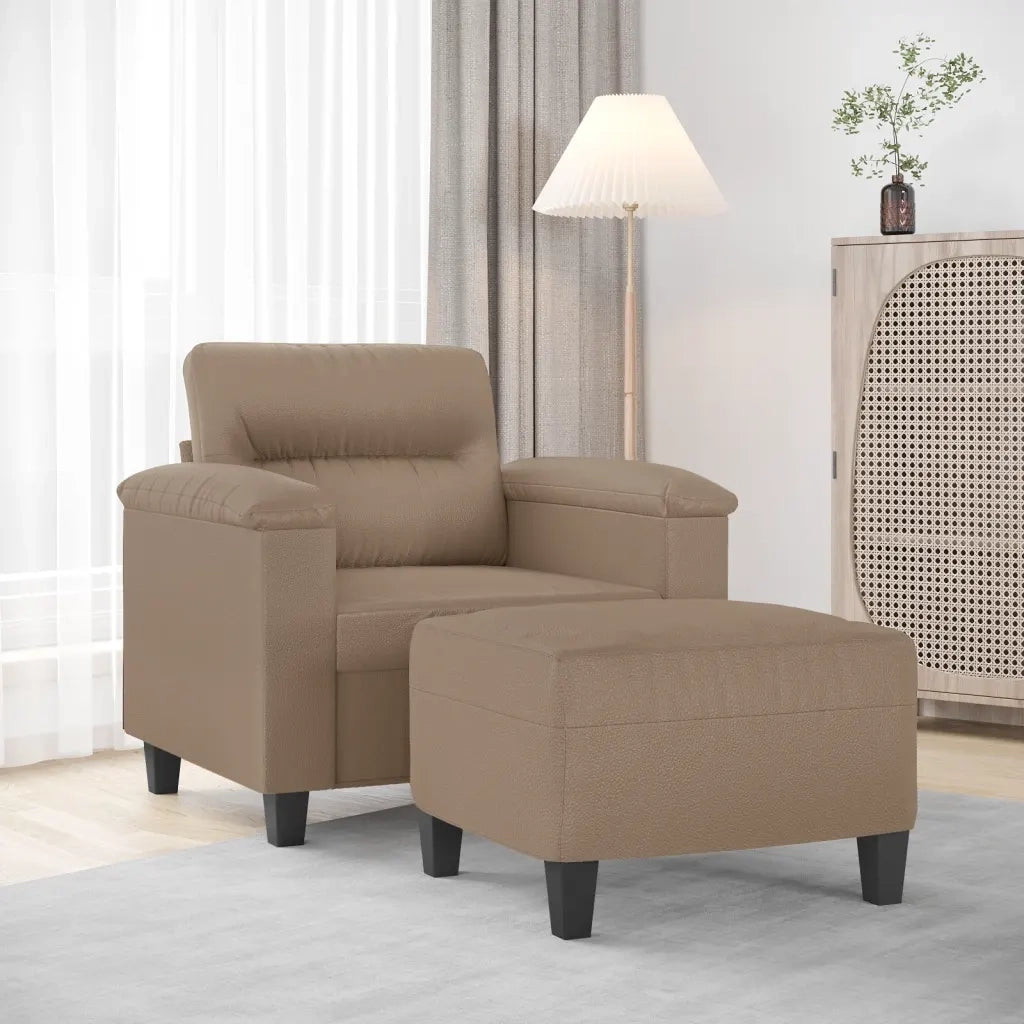 Poltrona con Poggiapiedi Cappuccino 60 cm in Similpellecod mxl 96792
