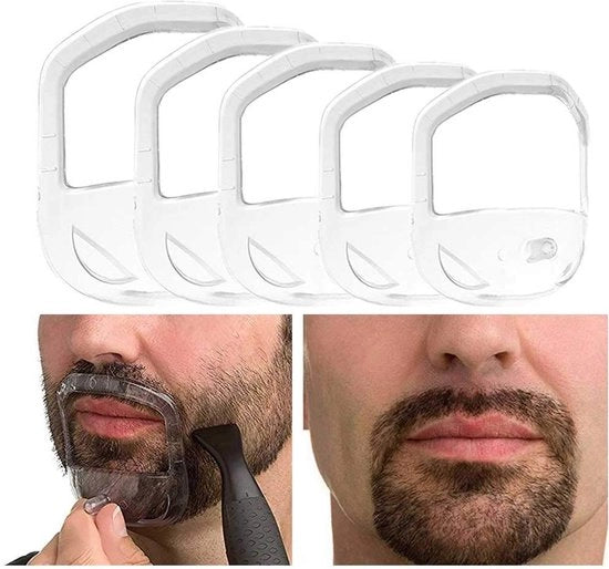 Kit di stile per barba trasparente - strumento di cura per goatee e barba per uomini, forma barba precisa senza aiuto professionale - colore trasparente