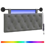 Testiera | Testata sospesa Con luce LED Grigio Scuro Velluto