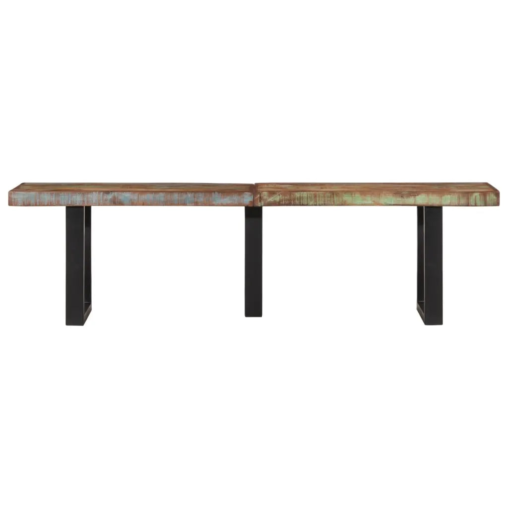 Panca 160 cm in Legno Massello di Recupero e Acciaio