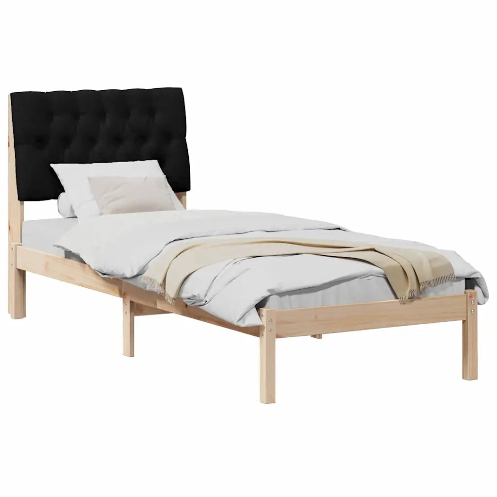Letto con Testiera Rivestita con testiera Marrone 75 x 190 cm 878861