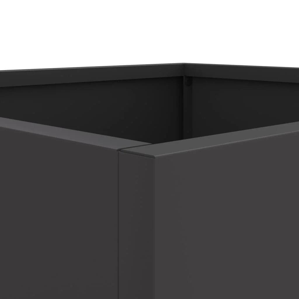 Fioriera rialzata per piante fiori patio giardino 32 x 30 x 29 cm acciaio nero 02_0037507