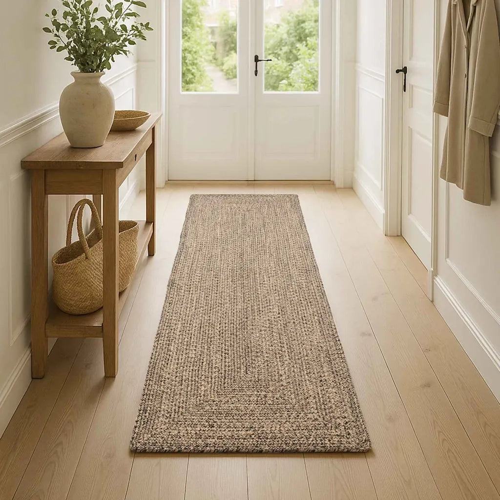Tappeti per area Rettangolare Naturale e Nero 60 x 250 cm Juta 42010489
