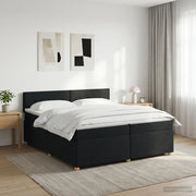 Letto box spring con materasso Nero 200 x 200 cm Tessuto 3451037