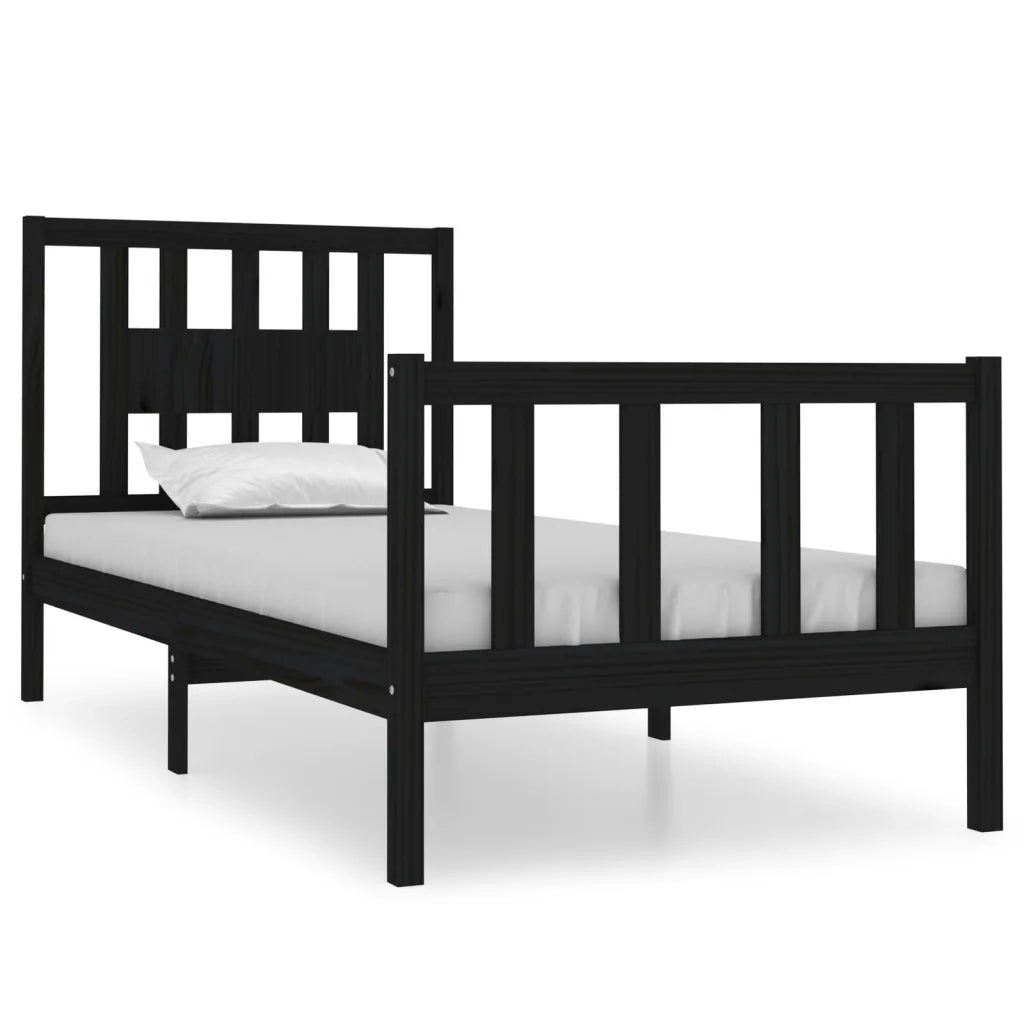 Giroletto in Legno Massello Nero 75x190 cm Small Single