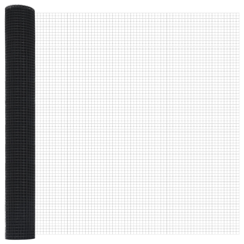 Set di Pali di Recinzione Set di 2 Grigio Metallo, Plastica