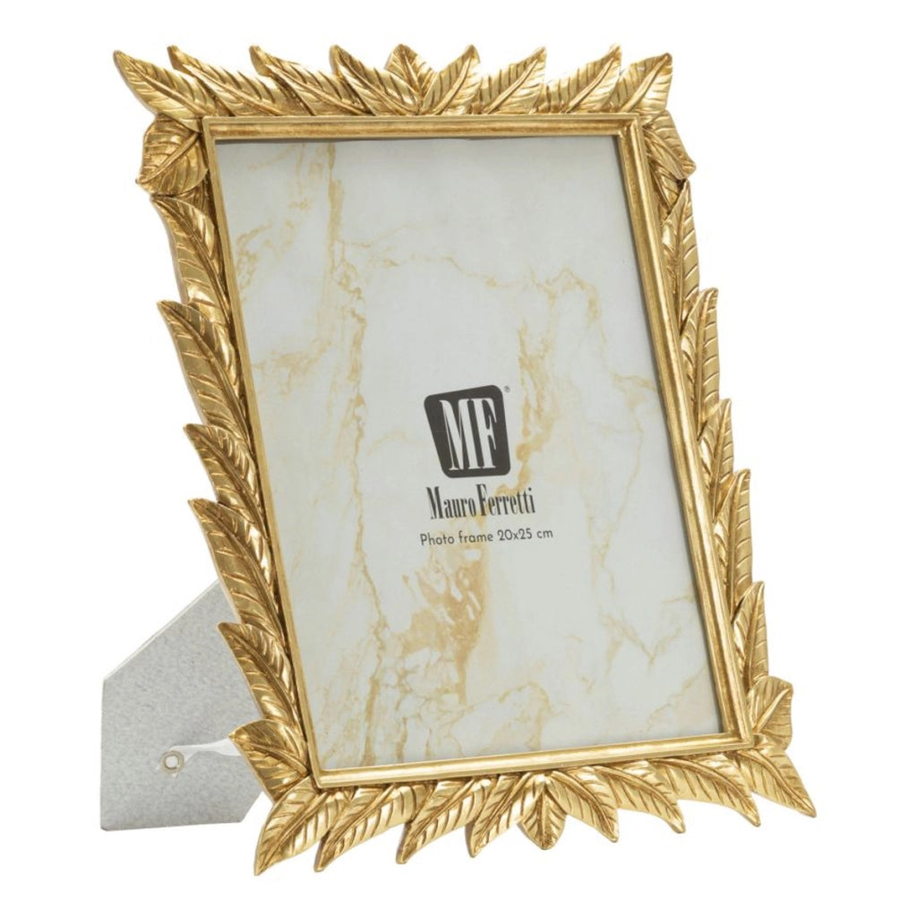 Cornice portafoto Laurel oro con decoro a foglie di alloro 20x25 cm