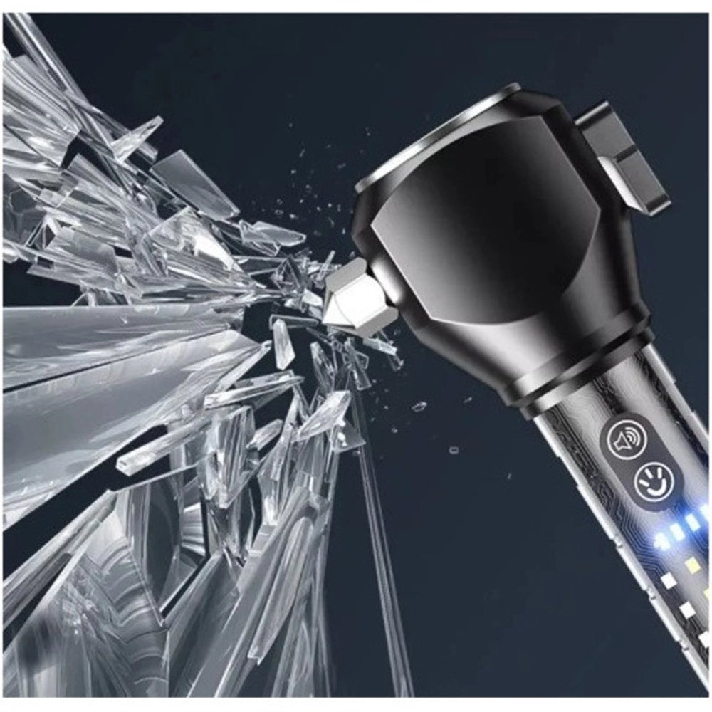 Trade Shop - Torcia Elettrica Ricaricabile Multiuso A Led In Alluminio Q-d650 Emergenza Martello -