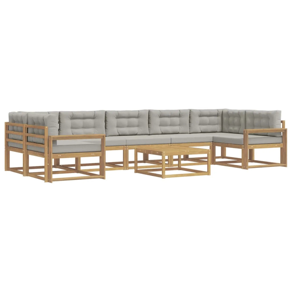 Set di divani da esterno 6 pcs Bianco e Grigio Chiaro 3386205