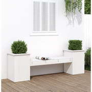 Panchina Fioriera Bianca 184,5x39,5x56,5 cm Legno Massello Pino 825171