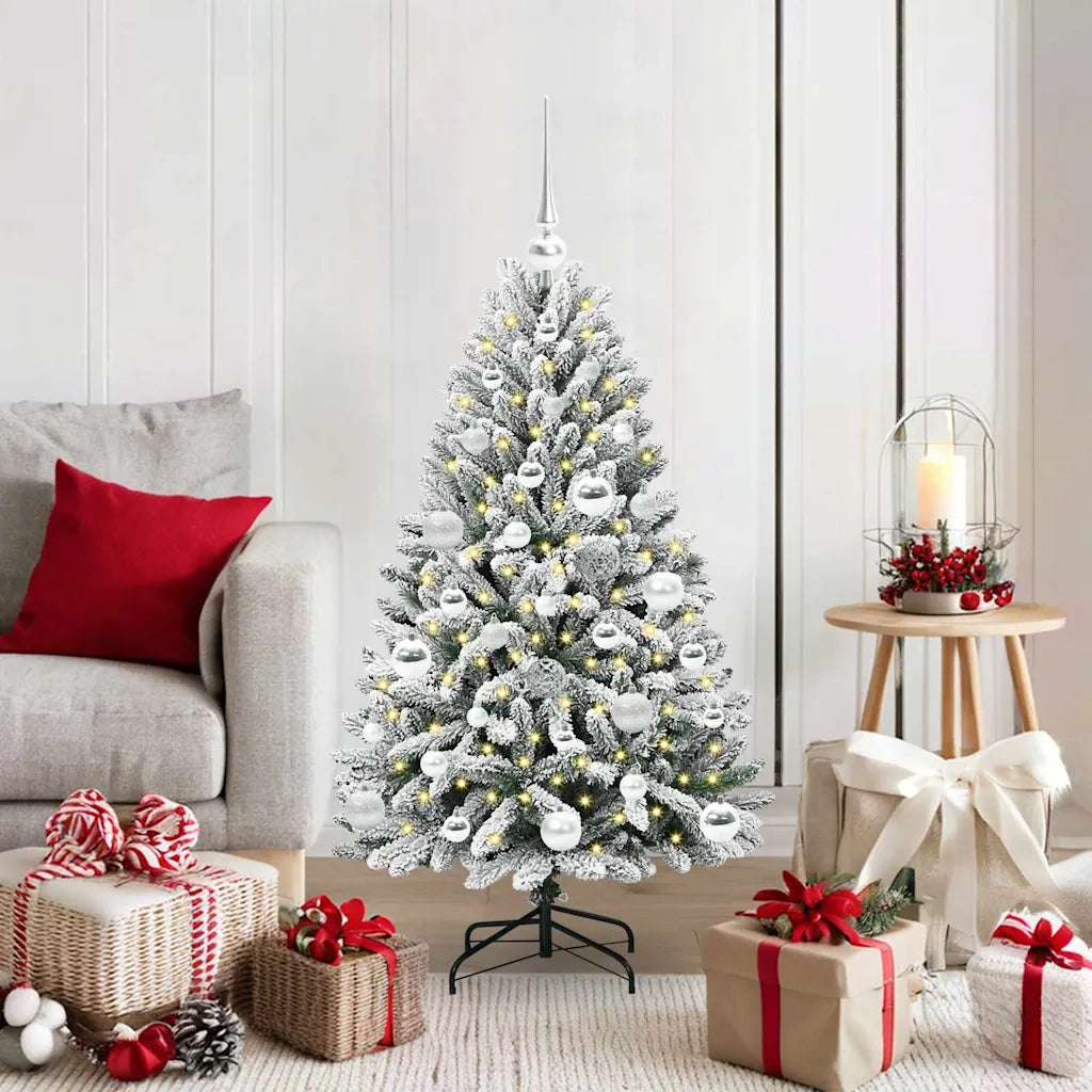 Albero di Natale artificiale con 150 LED Verde e Bianco 120 cm