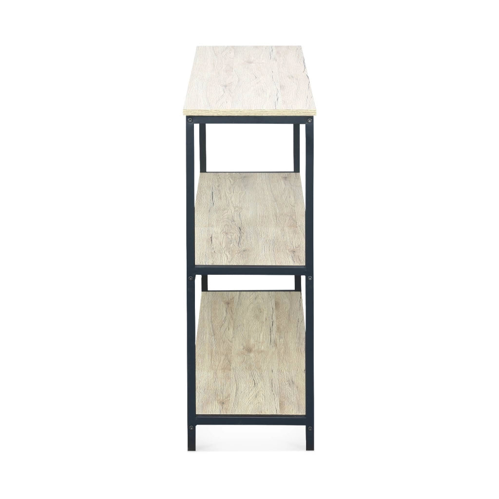 Libreria industriale in metallo e effetto legno, 3 livelli, 120cm,
