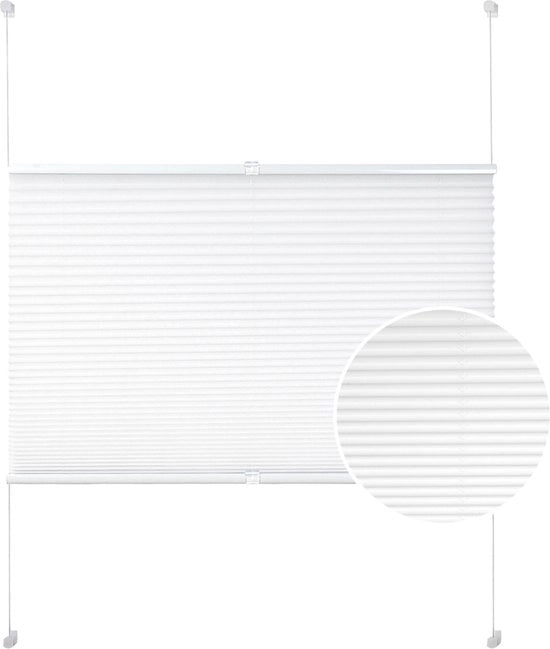 Rolle di tenda in poliestere - Isolanti - Senza perforazione - Bianco - 95x130cm