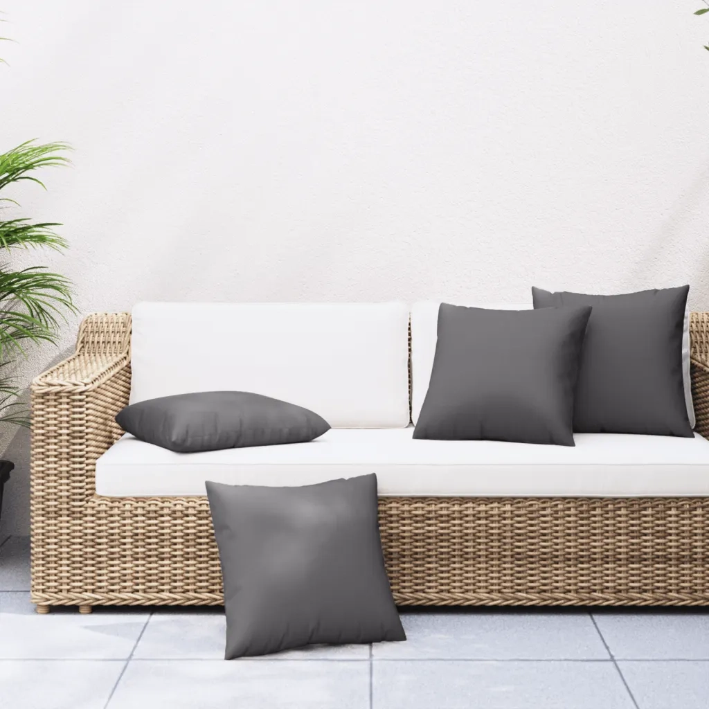 Cuscini per Divano 4 pz-Set di 4 Cuscini per Sofa Antracite 40x40 cm in Tessuto