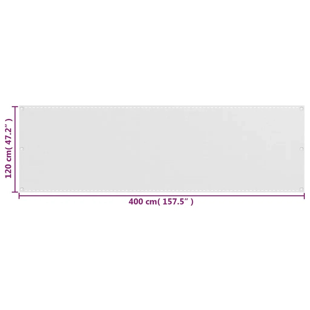 Paravento da Balcone-Pannello per balcone Bianco 120x400 cm in HDPE
