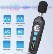 Decibelmetro Professionale - Misuratore del Livello del Suono - Misuratore del Livello del Suono - Decibelmetro Portatile - 30 dB a 130 dB - Display LCD - Utilizzabile in Abitazioni Privata - Fabbriche e Strade