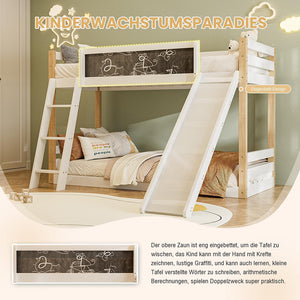 Letto castello con scivolo?- Xylo - 90x200cm legno sicuro