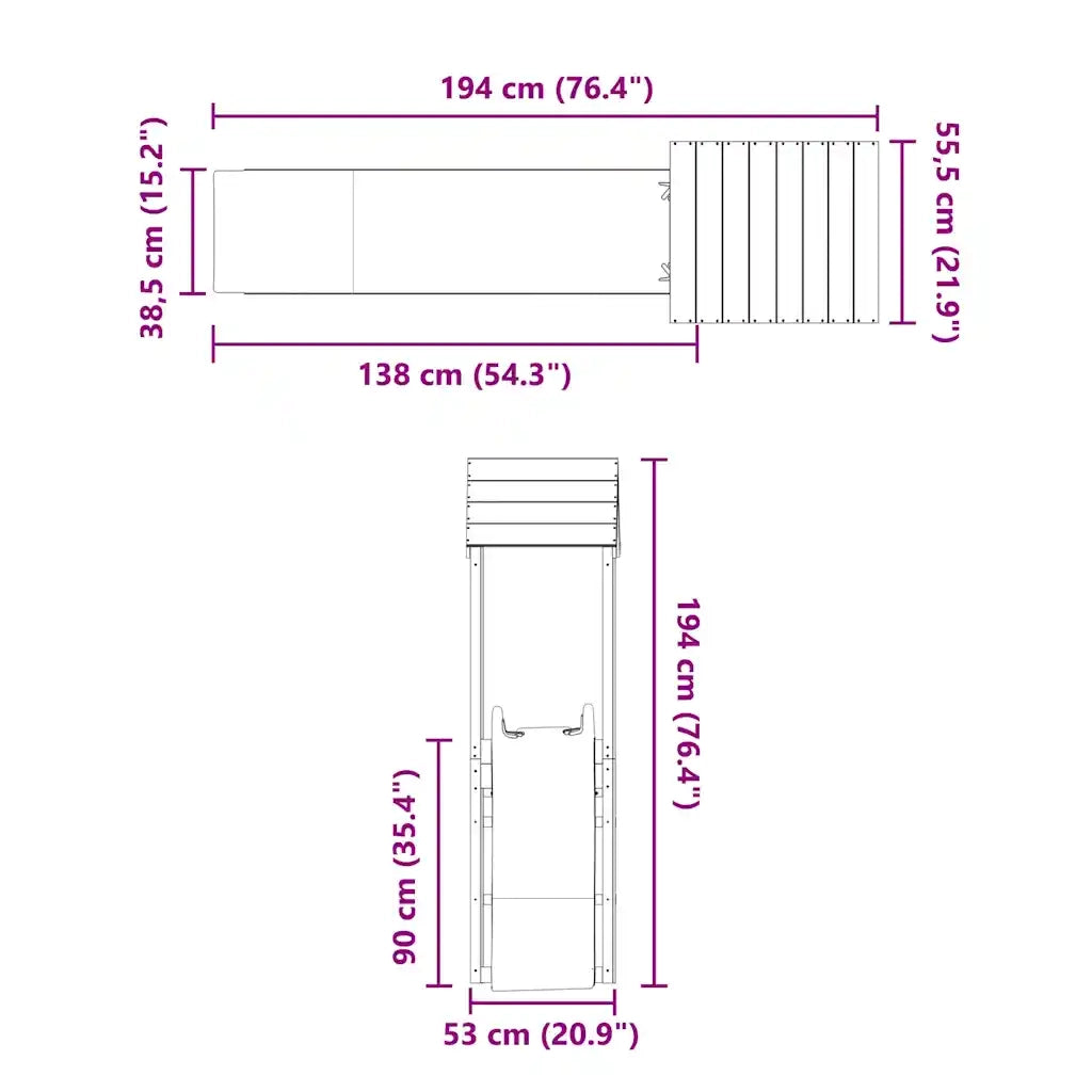 Set da Gioco da Esterno in Legno Massello di Pino CFW1038739