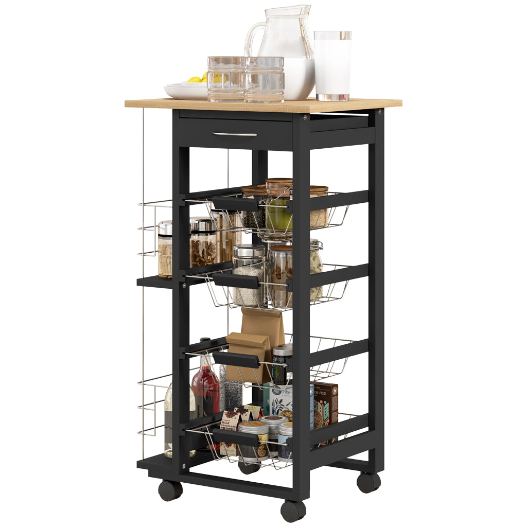 Carrello Multiusos ¨C zephmum ¨C Nero 47x37x83 cm