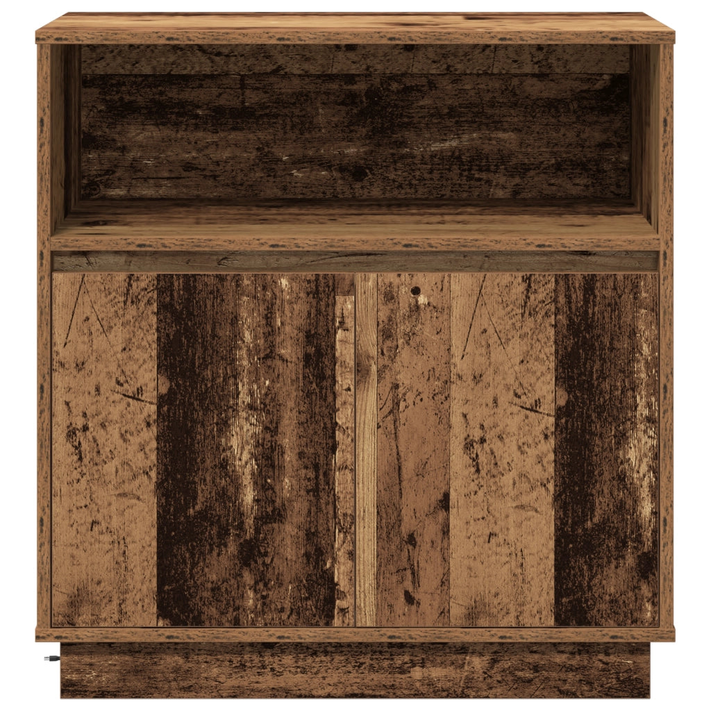 Credenza con LED Legno Antico 71x34,5x75 cm MDF