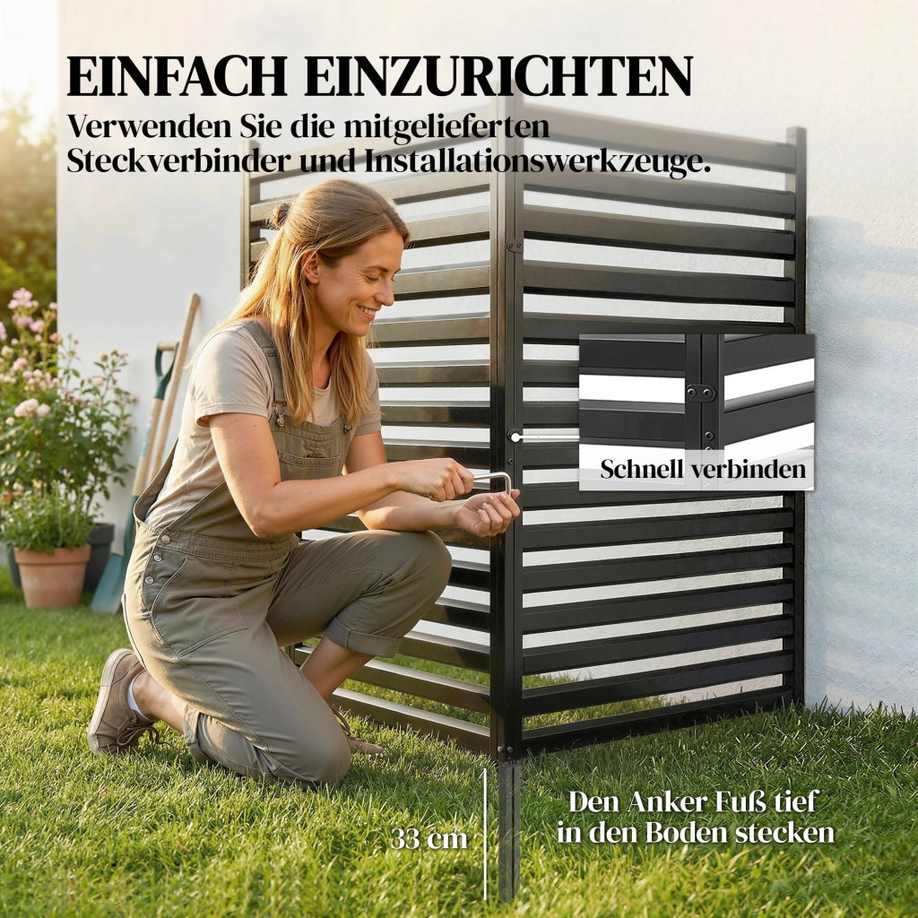Pannello Sichtschutz 2 Pezzi Metall Grigio ¨C Zephmum ¨C 91x152 cm