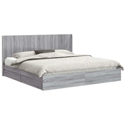 Letto matrimoniale | Letto per adulti | Struttura del letto con stoccaggio e testata Grigio Sonoma
