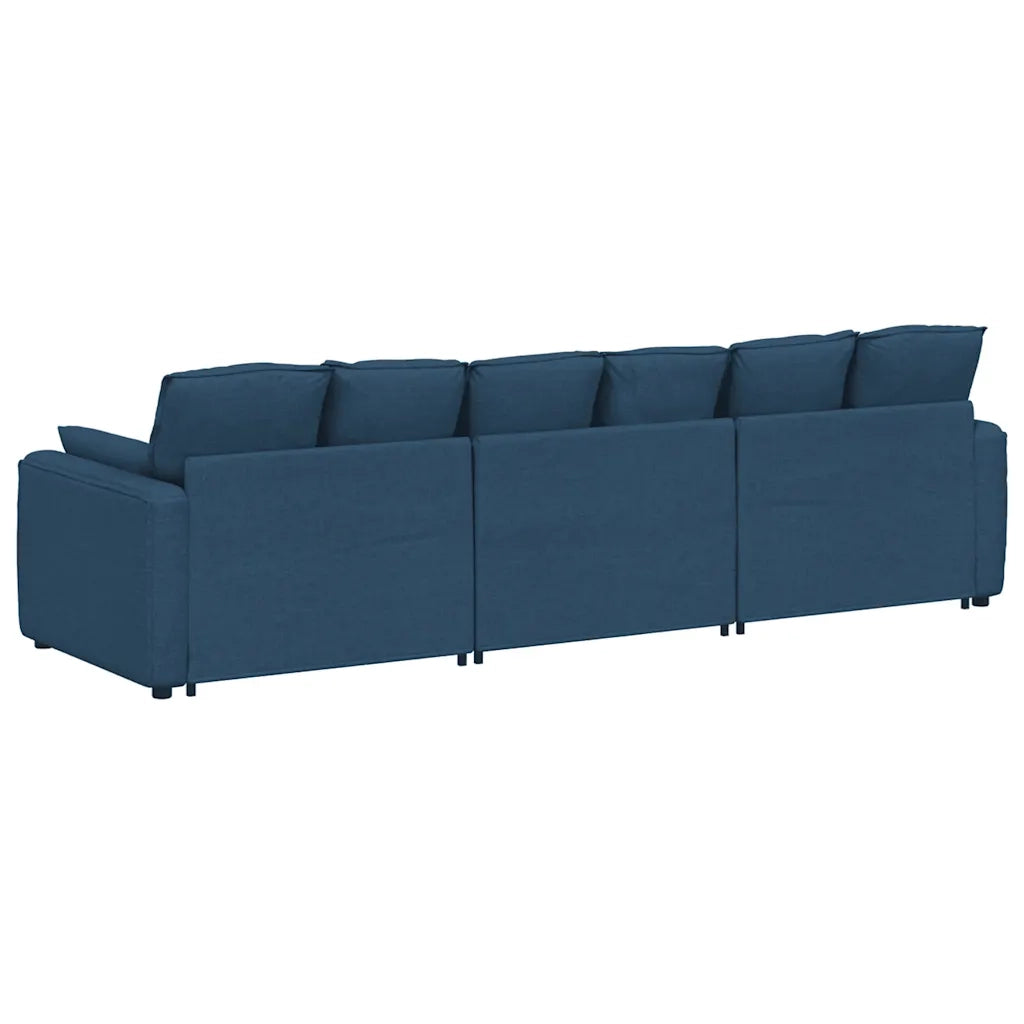 vidaXL Divano Modulare con Cuscini Blu