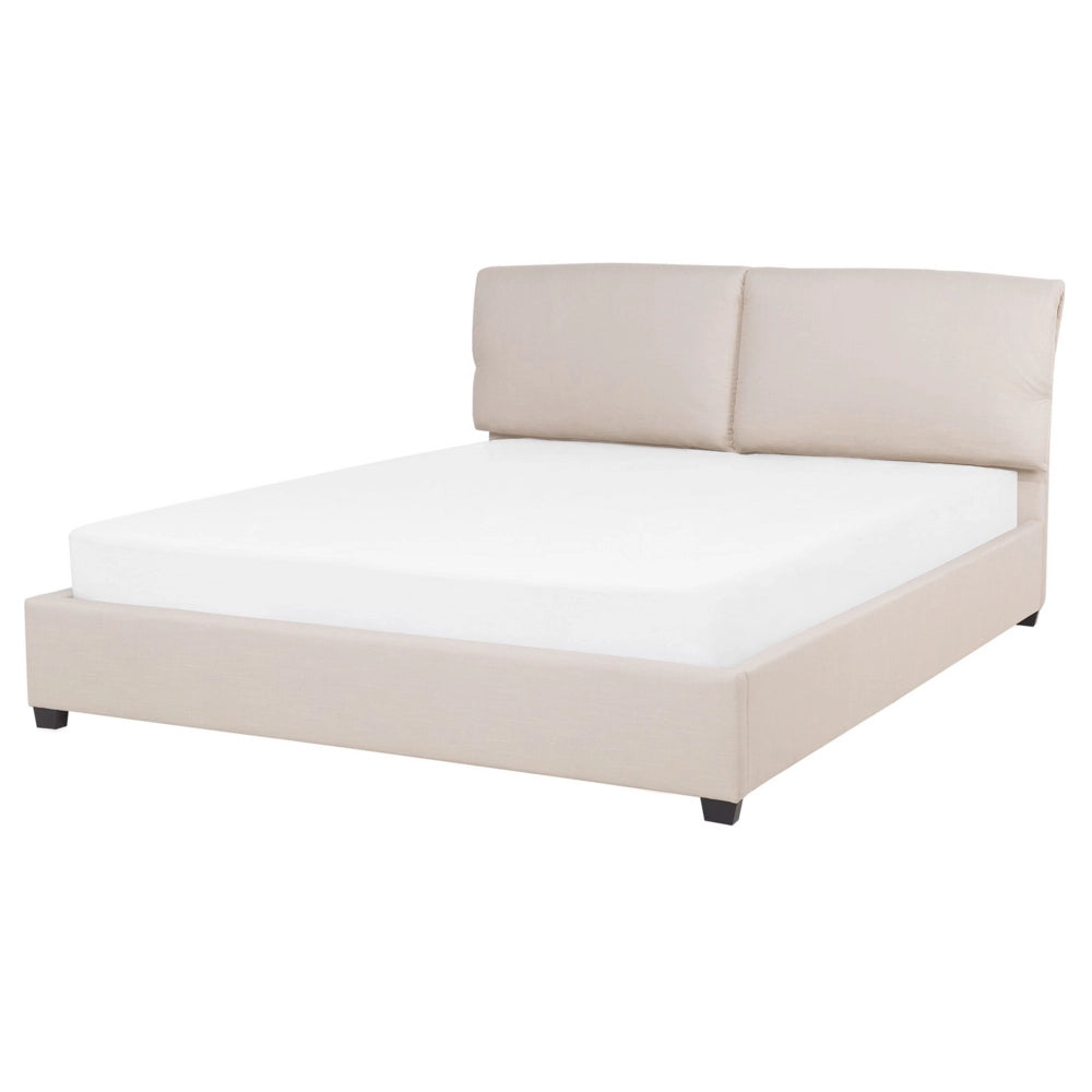 Letto ad acqua imbottito color crema con doghe in legno 160 x 200 cm stile classico elegante