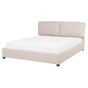 Letto ad acqua imbottito color crema con doghe in legno 160 x 200 cm stile classico elegante